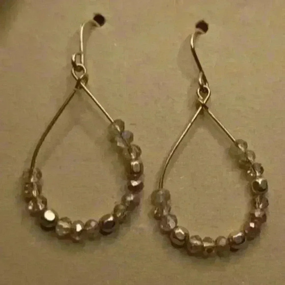 Beaded Hoop Earrings Bundle of two Natural Colored Fashion Jewelry - Picture 2 of 4